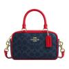 СУМКА-ПОЧТАЛЬОНSignature 19 Логотип Покрытие Холст Crossbody Сумка-тоут Маленькая Женская Красная