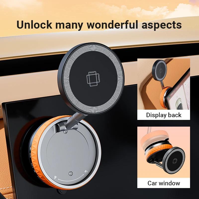Universal Magnetic Wireless Charger Foldable Vacuum Car Mount 360 Degree Rotation Stand for iPhone Samsung Gym Bath Mirror
