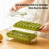 Форма для льда с лопаткой и контейнером, штабелируемая форма для льда для морозильника, легкосъемное силиконовое дно, дизайн с нажатием в одно касание, льдогенератор для напитков, кофе, коктейлей