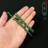 Mini Green Bamboo Bee Sword Keychain – Ancient Style Alloy Treasure Model Ornament