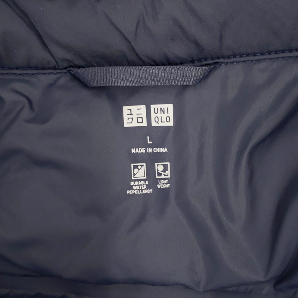 Uniqlo Seamless Down Jacket L Navy Hood Women Used