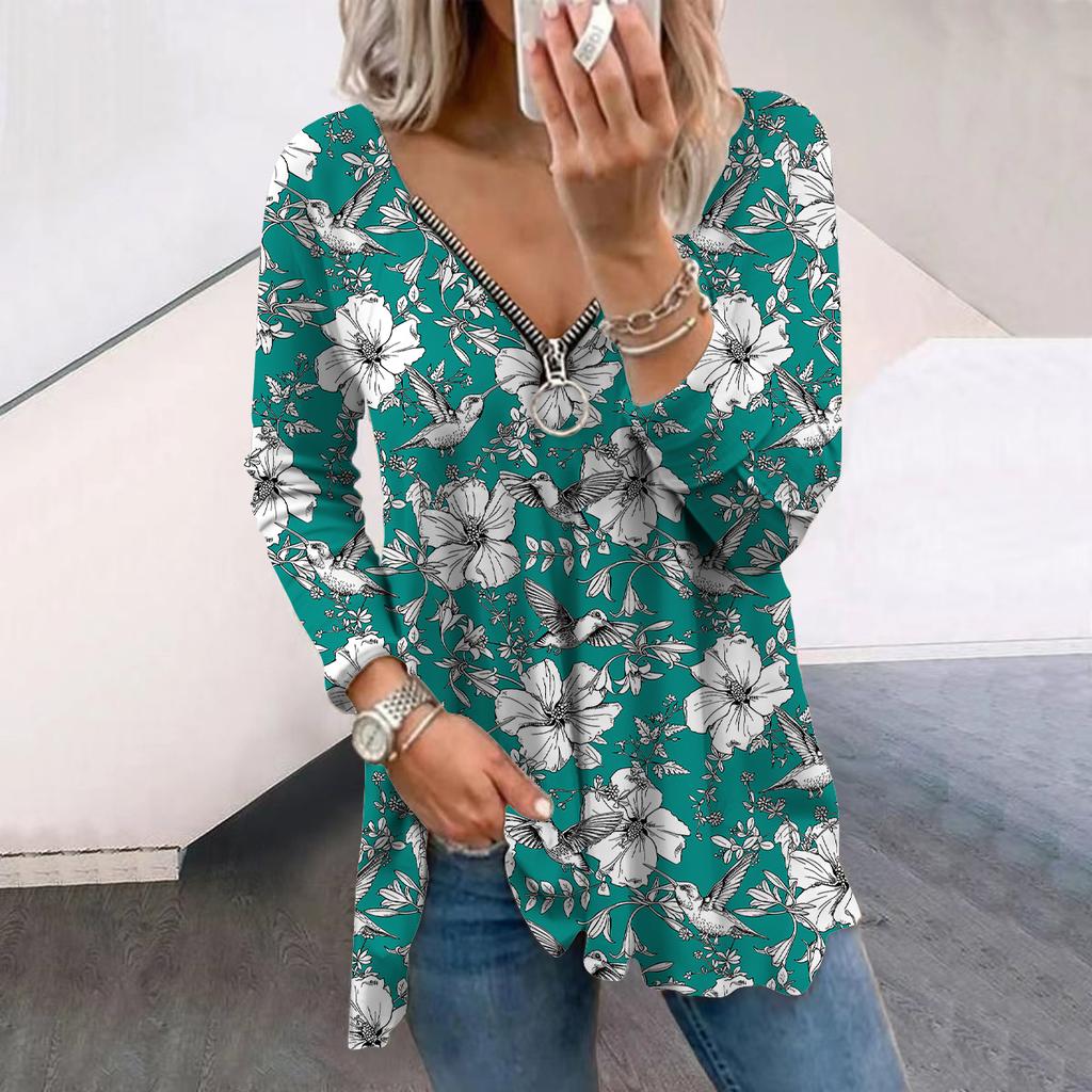 Женские футболки с длинным рукавом и принтом в виде осенних цветочных оранжевых роз, свободные футболки больших размеров с V-образным вырезом, удобные блузки