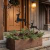 Christmas Garden Stakes 2Pcs/Set Elk Stake, Black Reindeer Silhouette Yard Art, Festive Holiday Deer Flower Bed Sign for Outdoor Lawn Patio