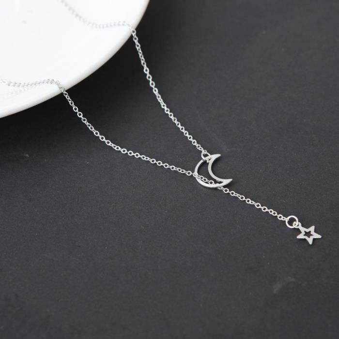 Necklace - SGL - Choker - Zinc Alloy - Moon Star Pendant - Golden