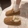 Новая женская обувь на толстой подошве, флисовые и утепленные зимние ботинки