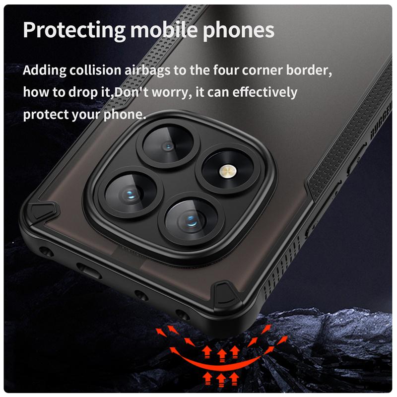 Hybrid Armor Rugged PC Case For Redmi Note 15 14 Pro Plus 5G Full-pack Camera Shockproof Buffer Airbag Protect Hard Cover