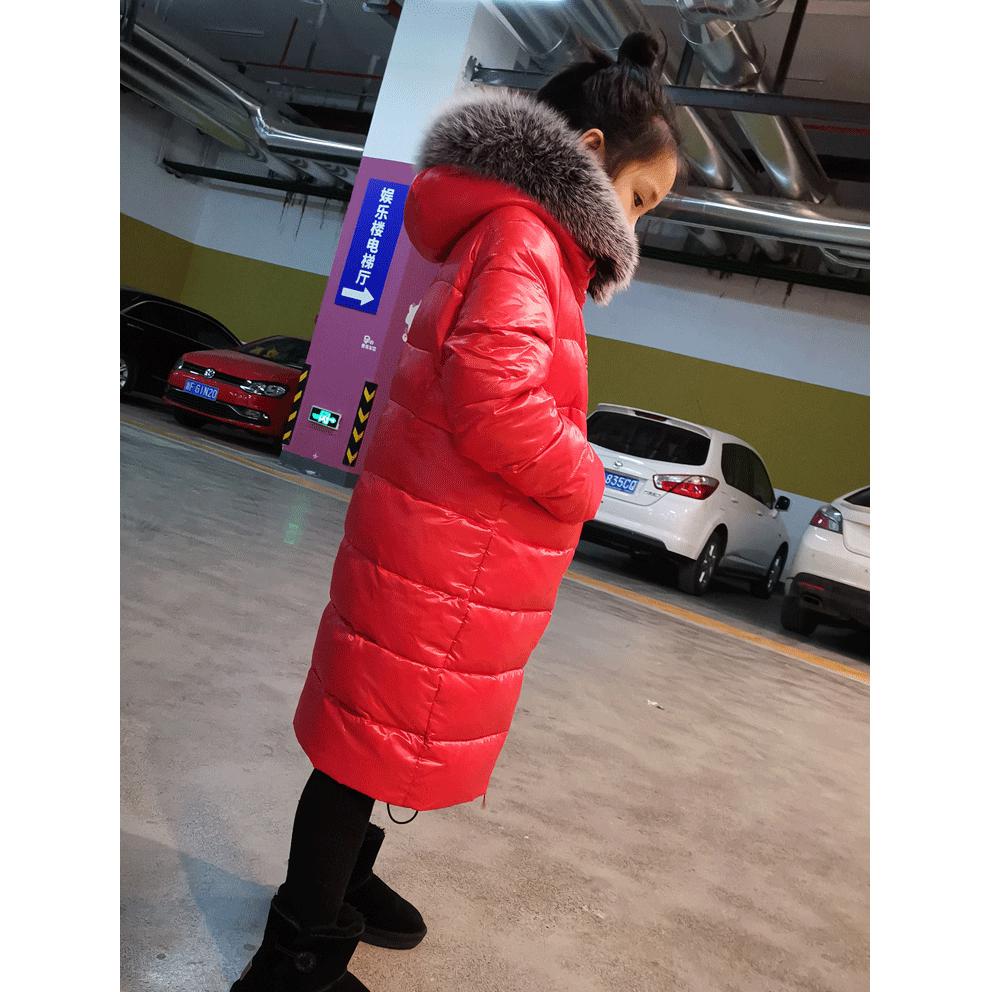 -30 Degrees Warm Down Jacket For Girls Fox Fur Kids Girls Winter Jacket Coat Children Boys Outerwear