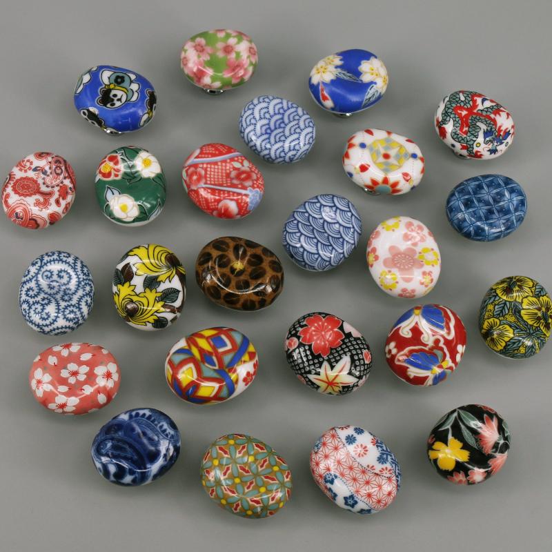 Cute Countryside Ceramic Furniture Knobs Decorative Cabinet Cupboard Pull Handles Nursery Kitchen Drawer Knob