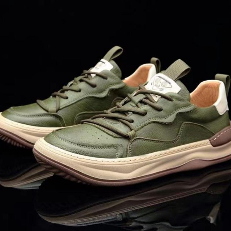 High End Brand Men's Leather Casual Shoes Thick Soled Wear-resistant Men's Oxford Shoes Lace Up High-quality Men's Hiking Shoes