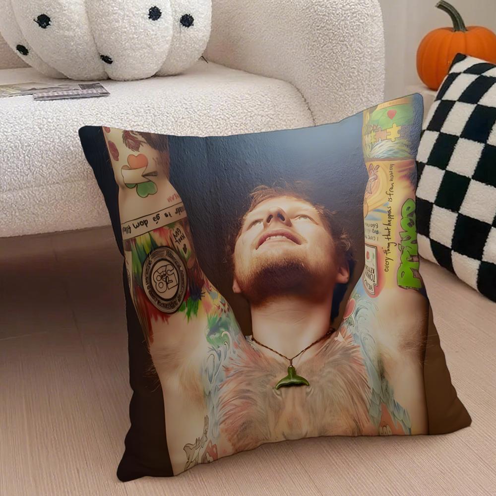 eEd Sheeran Music Idol Cushion Cover Throw Pillow Cover Hidden Button Durable Polyester Chair Cushion