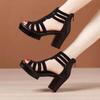 Gladiator Sandals Woman Open Head Sexy Rivet Block Heel Platform Shoes Summer Women Sandals