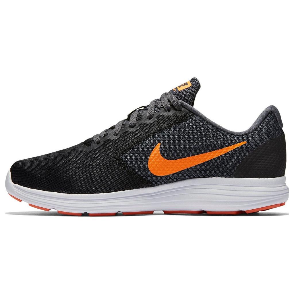 Nike Revolution 3 Comfortable Sports Mesh Breathable Sweat-Absorbing Low-Top Running Shoes Men Sneaker Dark-Gray Orange 819300-003