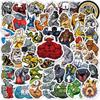 50pcs Muscle Animals Stickers for Notebooks Stationery Scrapbook Supplies Ferocious Bodybuilding Vintage Stickers Aesthetic