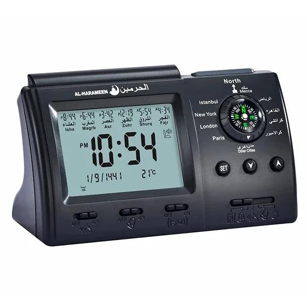 Часы Azan с напоминанием о молитве Мечеть светодиодный цифровой будильник Исламский мусульманский календарь Температура Домашнее украшение Подарок