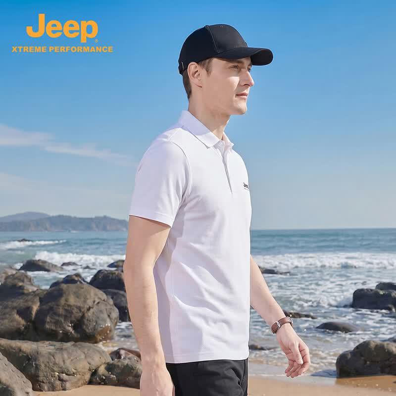 Jeep Мужская летняя быстросохнущая футболка-поло с коротким рукавом для активного отдыха
