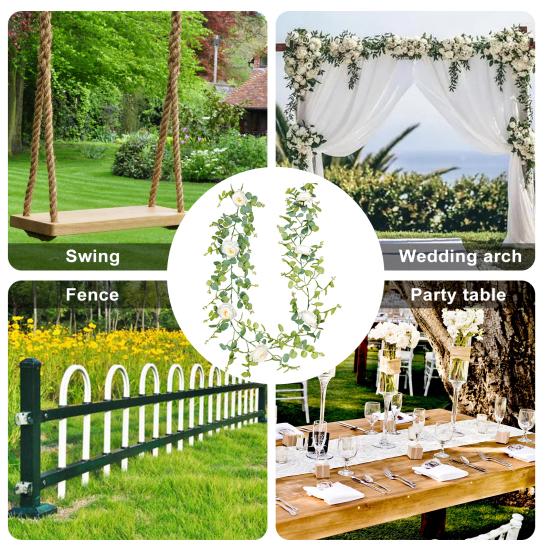 Искусственная лоза Реалистичная искусственная цветочная гирлянда Элегантная искусственная роза для украшения свадебной вечеринки