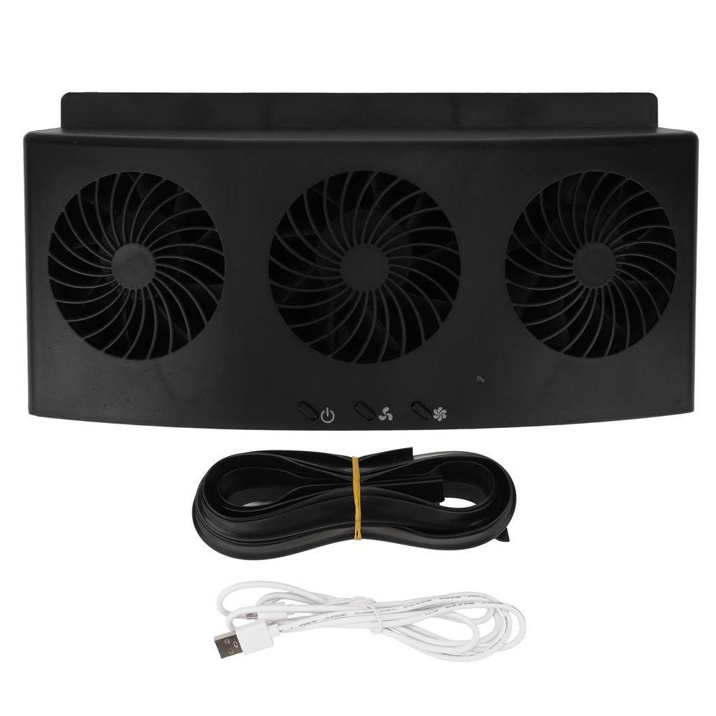 Cars Exhaust Fan USB Rechargeable Solar Air Circulation Cooling And Heat Dissipation High Wind Power 3 Fans For All Cars
