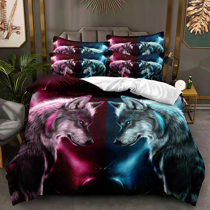 3D Wolf Bedding Set Animal Down Duvet Cover AU180 * 210 Full Size Luxury Quilt Cover Men's Bedding Cover