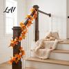 Fall Harvest Decorations 180cm Artificial Vine with Pumpkins Wreath Hanging Door Berries Maple Leaves Indoor