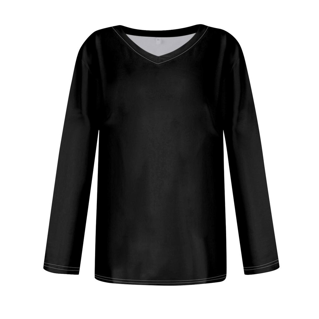 Women's T Shirt Retro Print Long Sleeve Daily Weekend Daily Basic V Neck Regular  Fall Winter Tops
