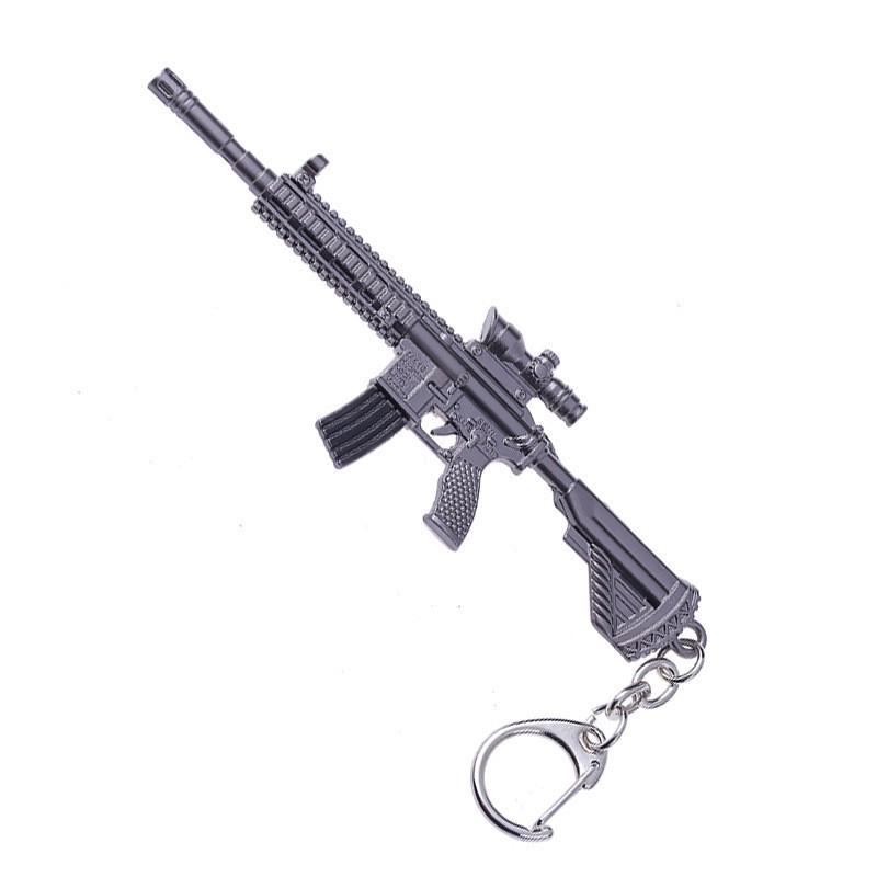 "12см брелок PUBG: Подарок: шлем 3-го уровня, сковорода и модель оружия 98KAWM.