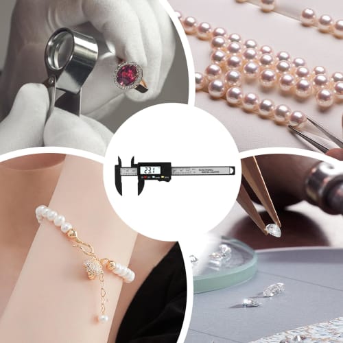 Lesunty Small Digital Caliper, 0-100mm Electronic Ruler with Screen, 0-100mm Electronic Ruler with Screen, Electronic Caliper, Jewelry Caliper Angle R