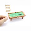 Mini Pool Table 112 Scale Dollhouse Billiard Model Kit 1 Set with Cue Rack for DIY Kids Play Room Setup