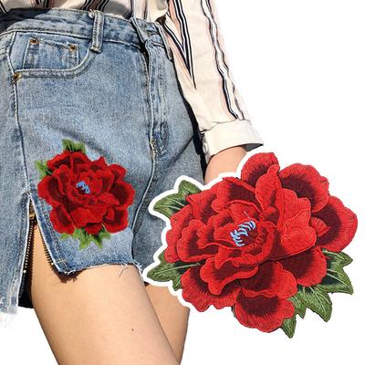 1шт пришить ткань патч вышивка аппликация цветок розы шитье ремесло украшение платья
