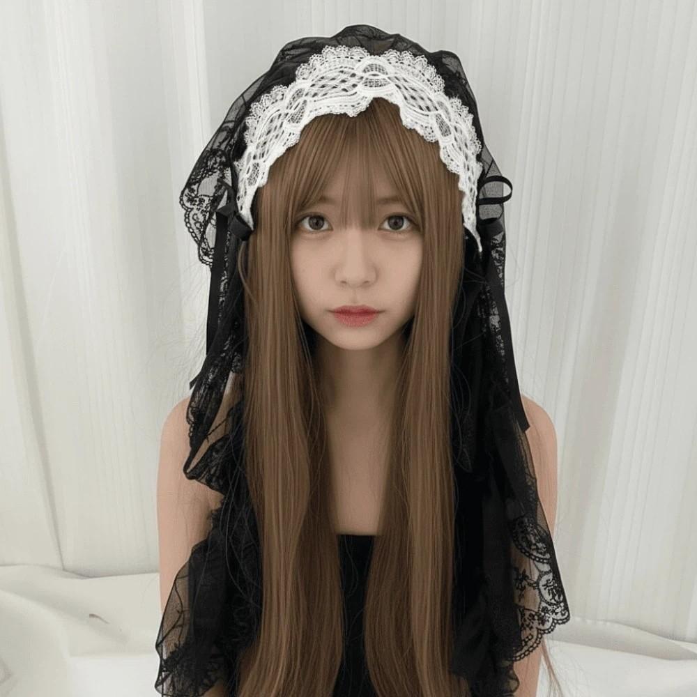 Black / White Lace Bow Hair Band Gothic Style Lolita Girls Headband Lolita Headwear Party