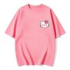 Летние футболки с принтом Hello Kitty для женщин, короткий рукав, чистый хлопок, семейные matching-наряды, классическая универсальная футболка, 2026