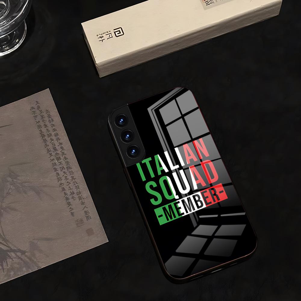 Чехол для телефона с флагом Италии 2025 Стекло Горячий Для Samsung S 25 24 Ultra Plus Warrior 23 22 21 20 A 34 54 53 Note20 M 54 Чехол