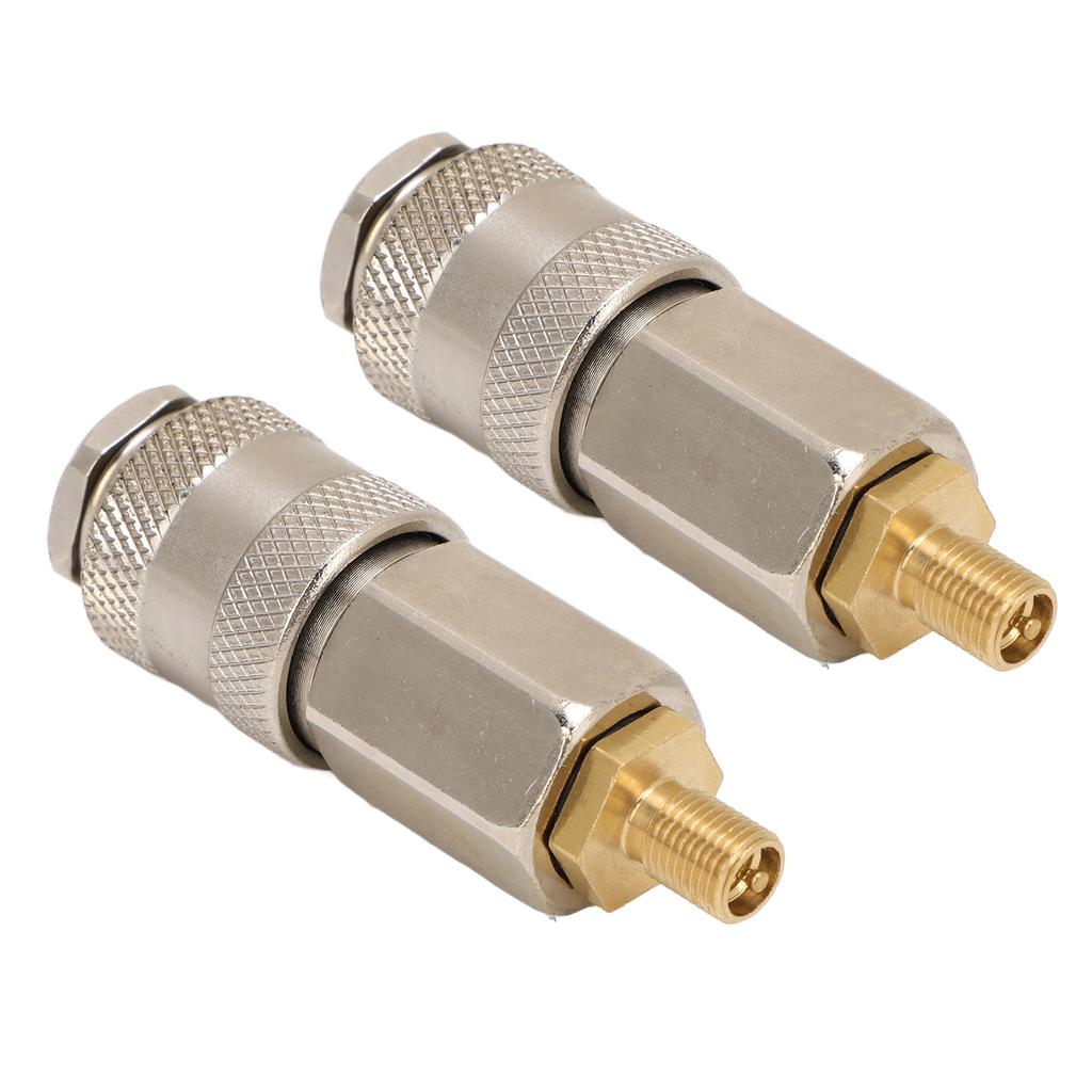 2 Pack Portable Air Compressor Adapters Heavy Duty Steel Male Thread To US Valve 3 In 1 Quick Connector Coupler for