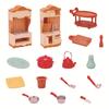 Miniature Dollhouse Kitchen Set: Furniture & Tableware Scene for Pretend Play