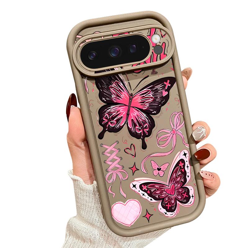 Lucky Bowknots Butterfly Pattern Case For Google Pixel 10 Pro XL Shockproof Bumper Silicone Cover For Pixel 9A 9 8 7 Pro 8A 7A
