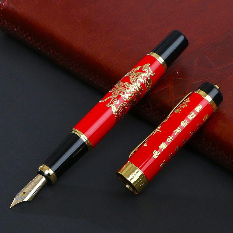 High-End Metal Pen Gift Box Embossed Chinese Dragon Business Signature Pen Event Celebration Reward New Year'S Gift