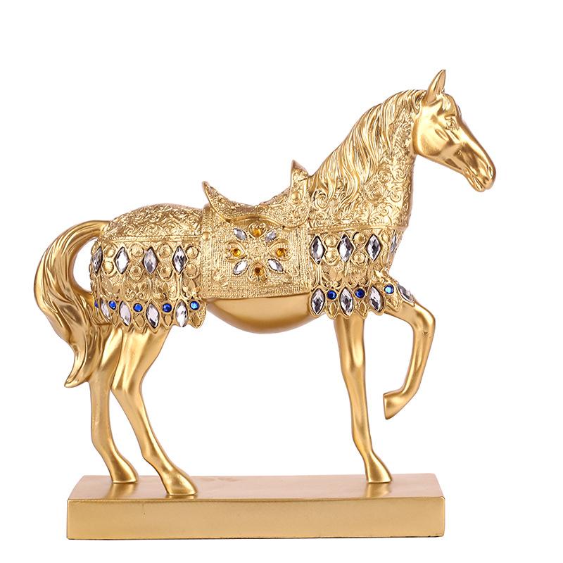 New Chinese style desk ornaments resin craft office living room porch wine cabinet home horse ornaments ornaments