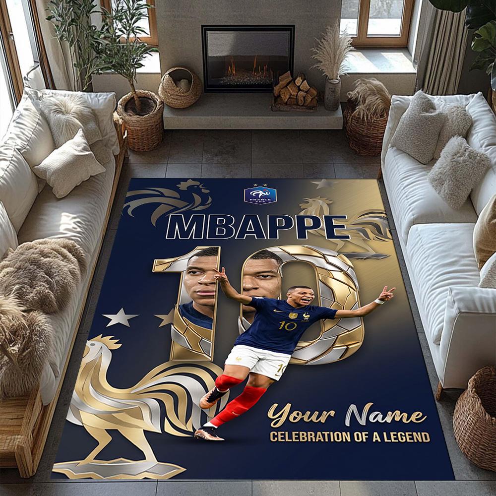 Mbappe Personalized Name Floor Rug Office Rug Suitable For Dormitory Hallway Living Rooms Playrooms Antislip Rug Anime Office Decor