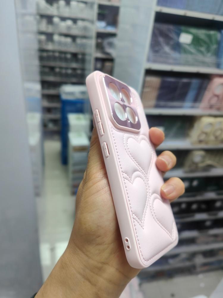 Милый простой чехол-книжка из кожи с узором в виде сердца для Xiaomi Mi 15 14 13 Pro, задняя крышка с защитой всех линз камеры