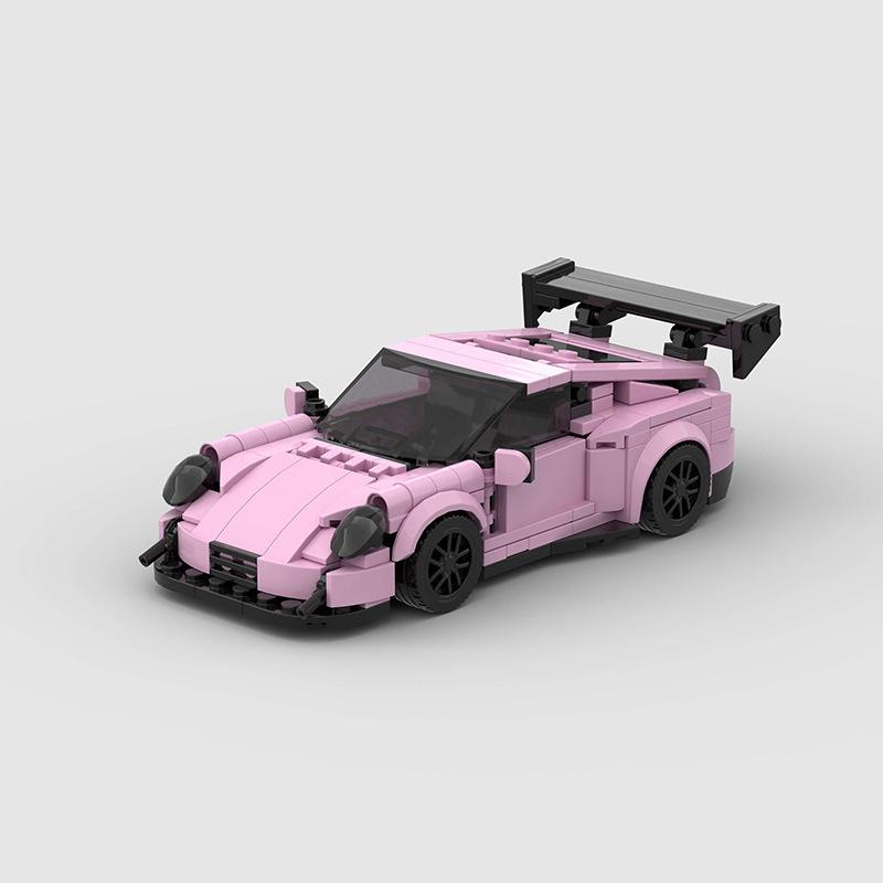 Pink MOC PSC BAOshijie GT Speed Series Luxury Car Carrera Race Car Building Block Assembly Ornament Model Puzzle Kid Toy Gift