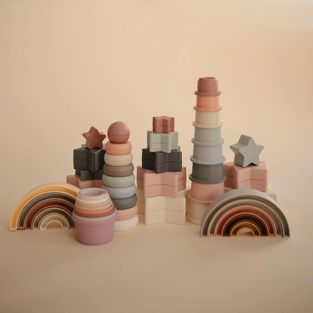 Stacking Cup Mushie Educational Water Scandinavian Christmas Birthday Play Cup 1 Year 2 Year 3 Year Baby Baby Baby Toy (ORIGINAL) Toy, Play, Present,