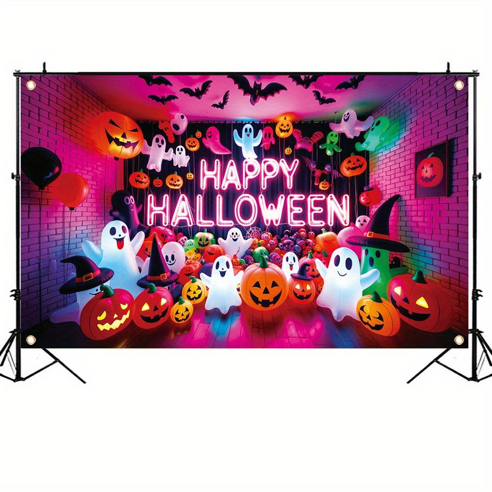 Pumpkin Lantern Ghost Bat Photography Background, Halloween Night Ghost Party Photo Booth Supplies