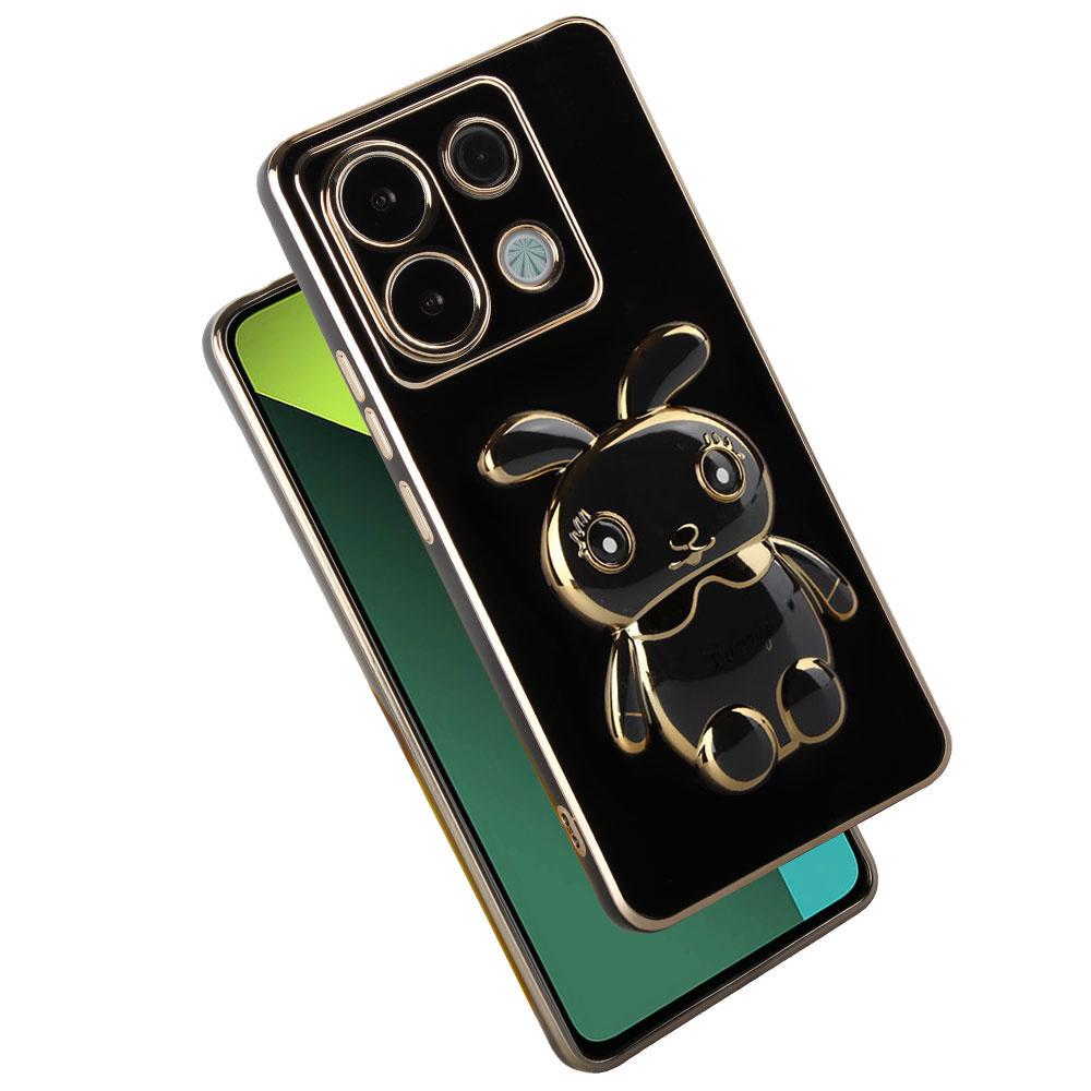 Case for Xiaomi Redmi Note 13 Pro 5G, Rabbit, black + 9H Tempered Glass