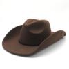 Cowboy Hat Felt Top Hat Western Gentleman'S Hat Felt Hat Jazz Hat Men'S Winter Hat