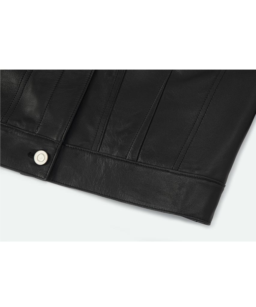 Bttb Real Leather Butt Jacket (Deep Black)