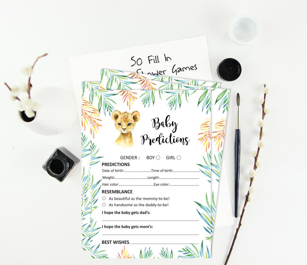 Inkdotpot Игровой набор для детского душа из 50 игр BabyA AlphabetA ABCA для вечеринки Baby Cheetah Jungle Animals