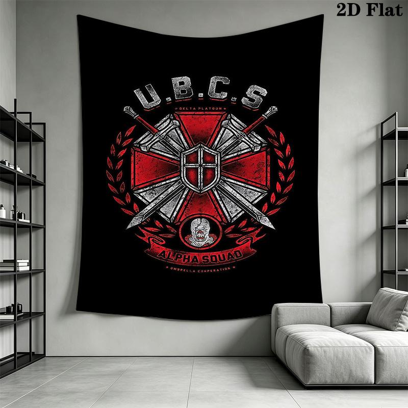 Resident Evil 4 Dark Deadly Tapestry Wallmounted Background Cloth Background Cloth Home Decor Homestay Soft Decoration Tapestry