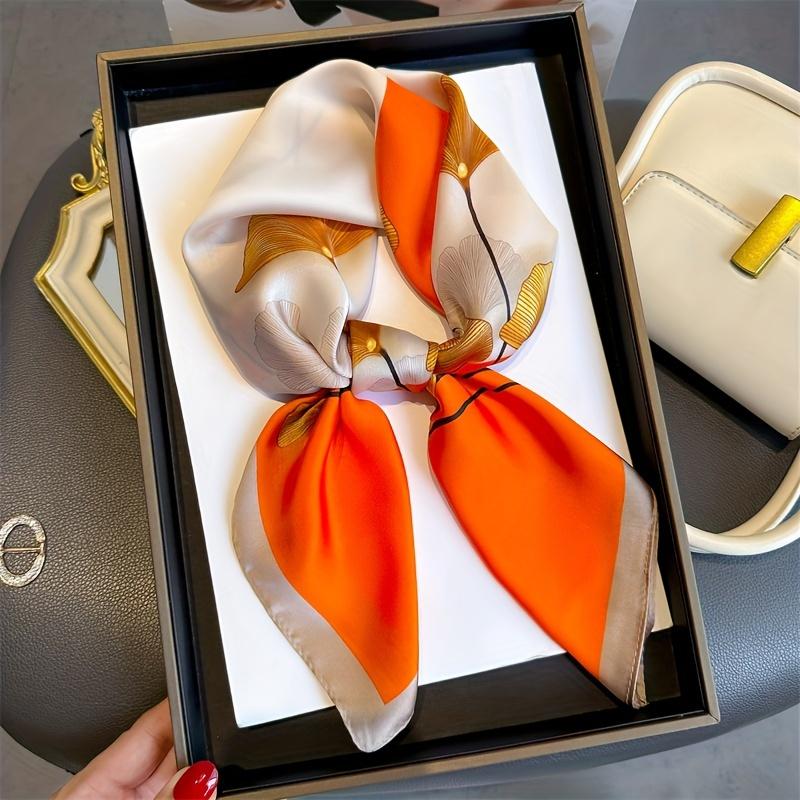 Luxury Print Spring Neck Tie Shawl  Silk Square Scarf Women Wraps Female 70cm Hair Hand Wrist Headkercheif Hijab Bandana