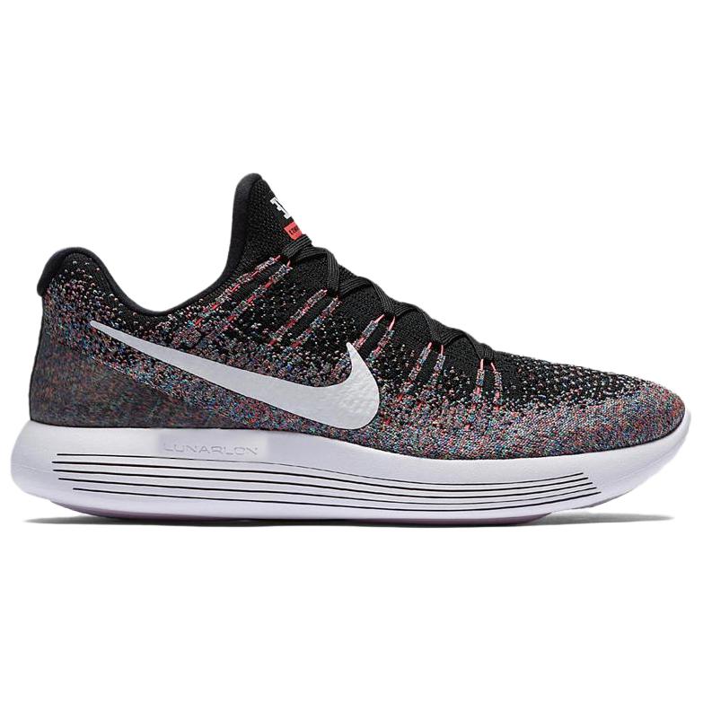 Nike Кроссовки мужские LunarEpic Low Flyknit 2 Hot Punch Черные Hot-Punch-Electro-Green-White 863779-006