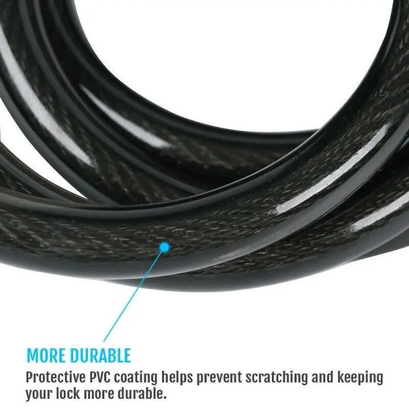 Велозамок 5-значный кодовый комбинационный велосипедный защитный замок стальной трос спиральный велосипедный велосипедный замок 120 см цепь навесной замок 12 мм