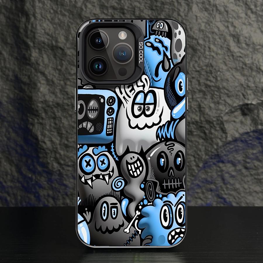 Чехол для телефона iPhone 18 15 16 Pro Max 11 13 Pro 14 Plus 12 11Pro 15Pro Max 16e Накладка Fundas Супер Крутой Черный Граффити